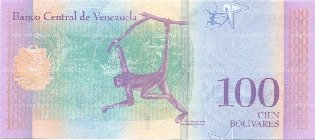100 боливар 2018 года Венесуэла