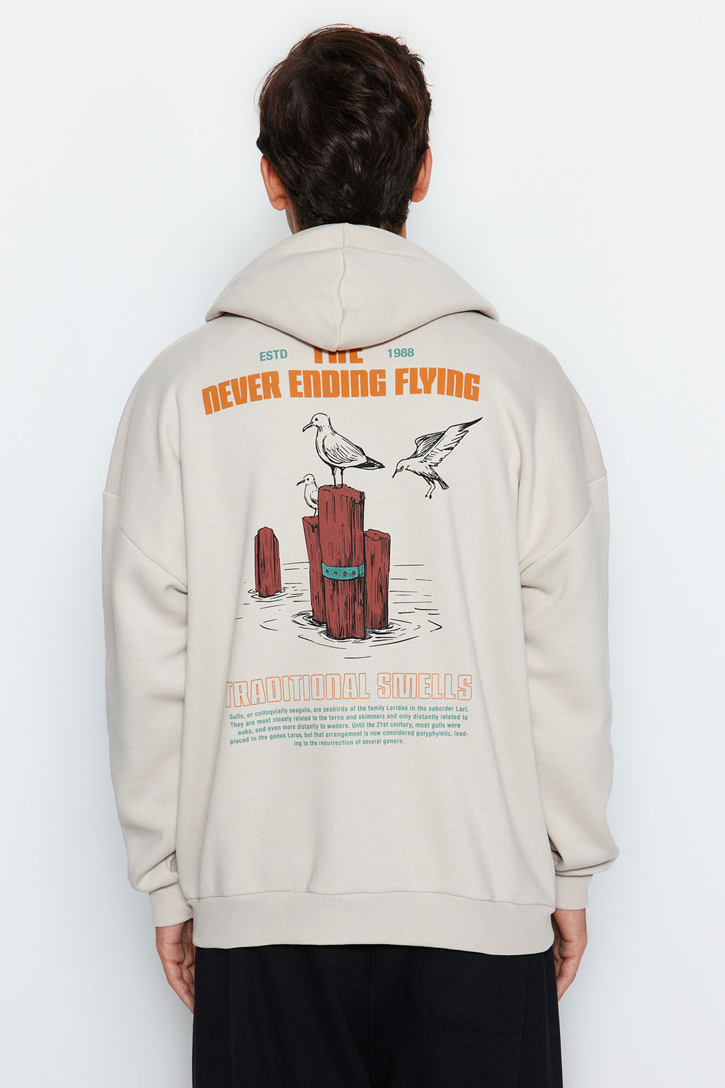 TRENDYOL MAN Bordo Oversize/Genis Kesim Kapusonlu Bask?l? Ici Polar Pamuklu Sweatshirt TMNAW24SW00136 - Trendyolmilla фото 7