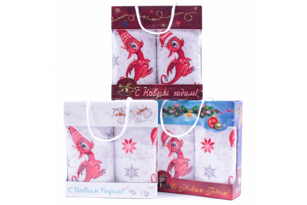 Набор вафельных полотенец в коробке ВК 655 Тейково (29225-1)