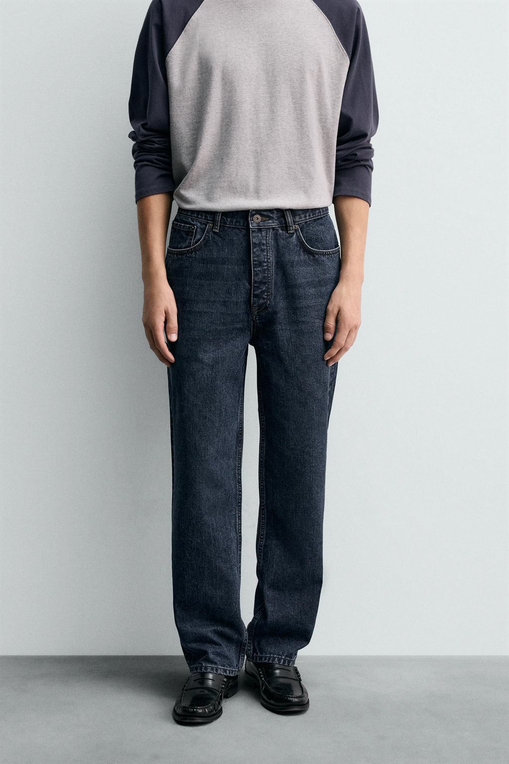 COTTON-WOOL STRAIGHT-LEG JEANS - Zara фото 2