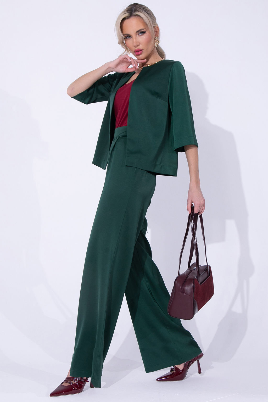 Костюм Итальянский шик 2 (изумрудный) - Эльза фото 8