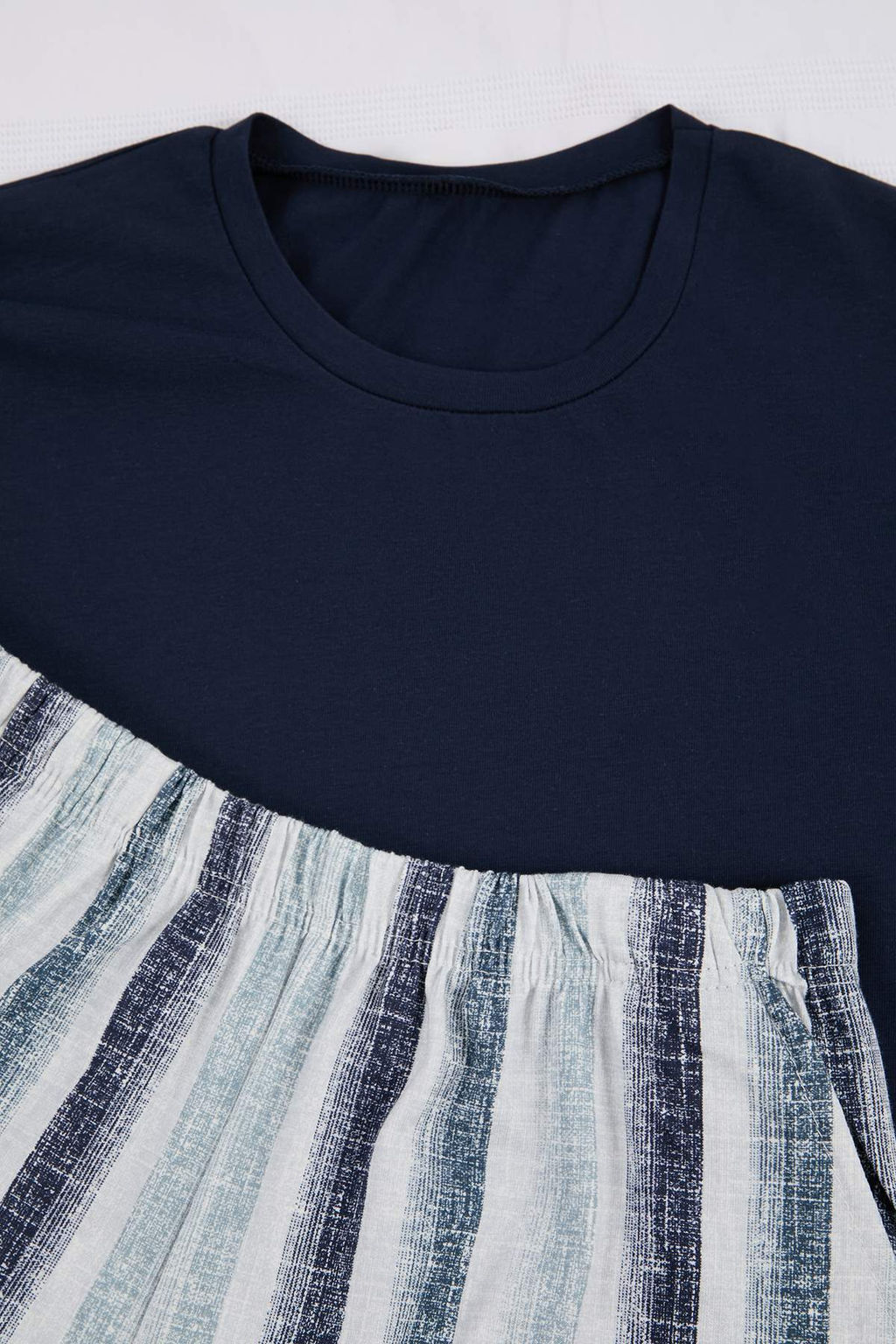 Indigo Regular Kesim Cizgili Pamuklu Orme Pijama Tak?m? TMNSS26PT00032