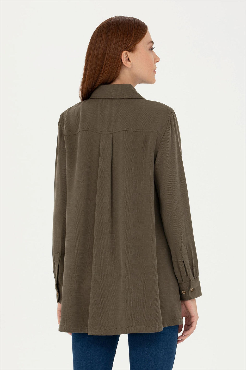 Женская рубашка цвета хаки с длинным рукавом - U.s. polo assn фото 12