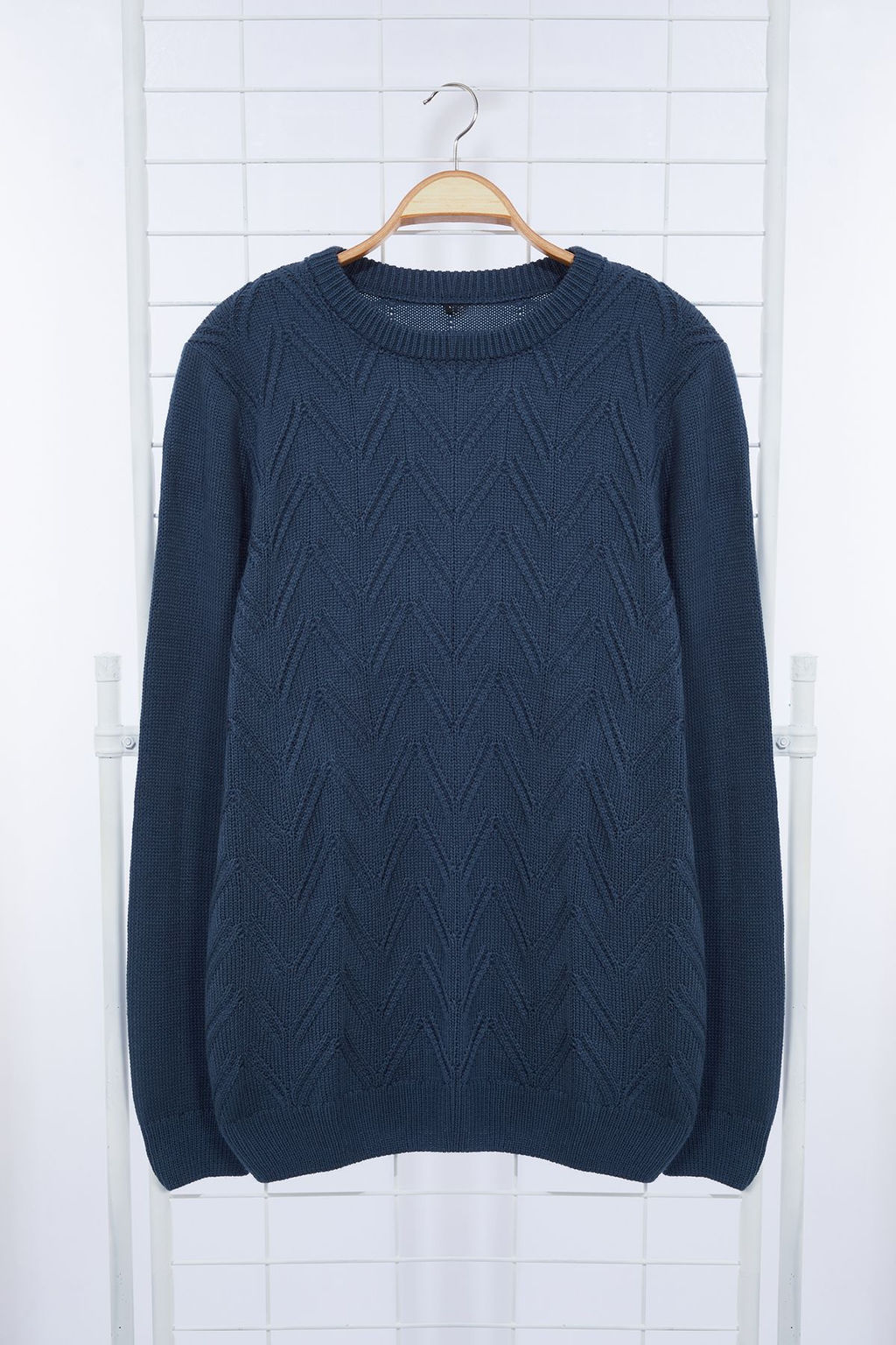 Indigo Regular Bisiklet Yaka Dokulu Triko Kazak TMNAW25KZ00037