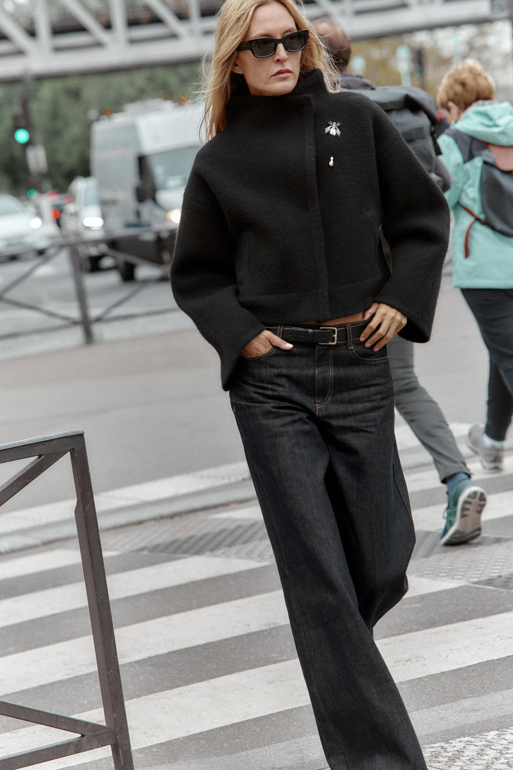 DOUBLE-BREASTED KNIT BOMBER JACKET