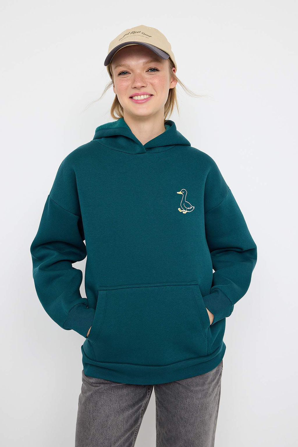 Teen Zumrut Yesili Orme Sweatshirt TWOAW26SW00165 - Trendyolmilla фото 2