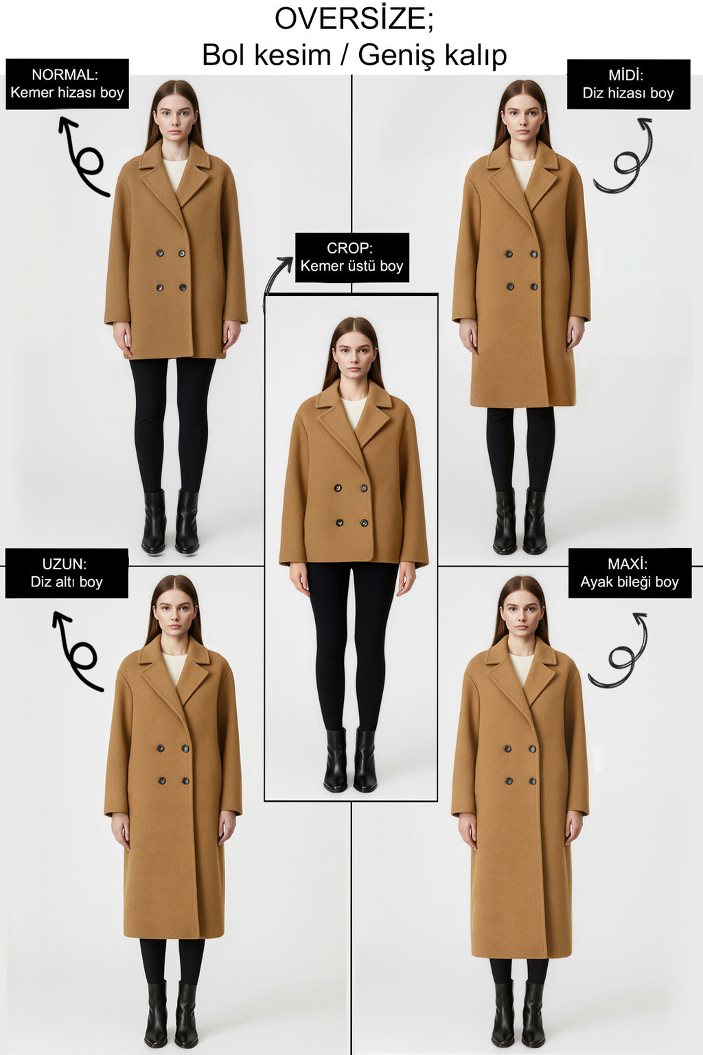 Siyah Kapitone Detayl? Kruvaze Oversize Uzun Kaban TWOAW26KB00029 - Trendyolmilla фото 3