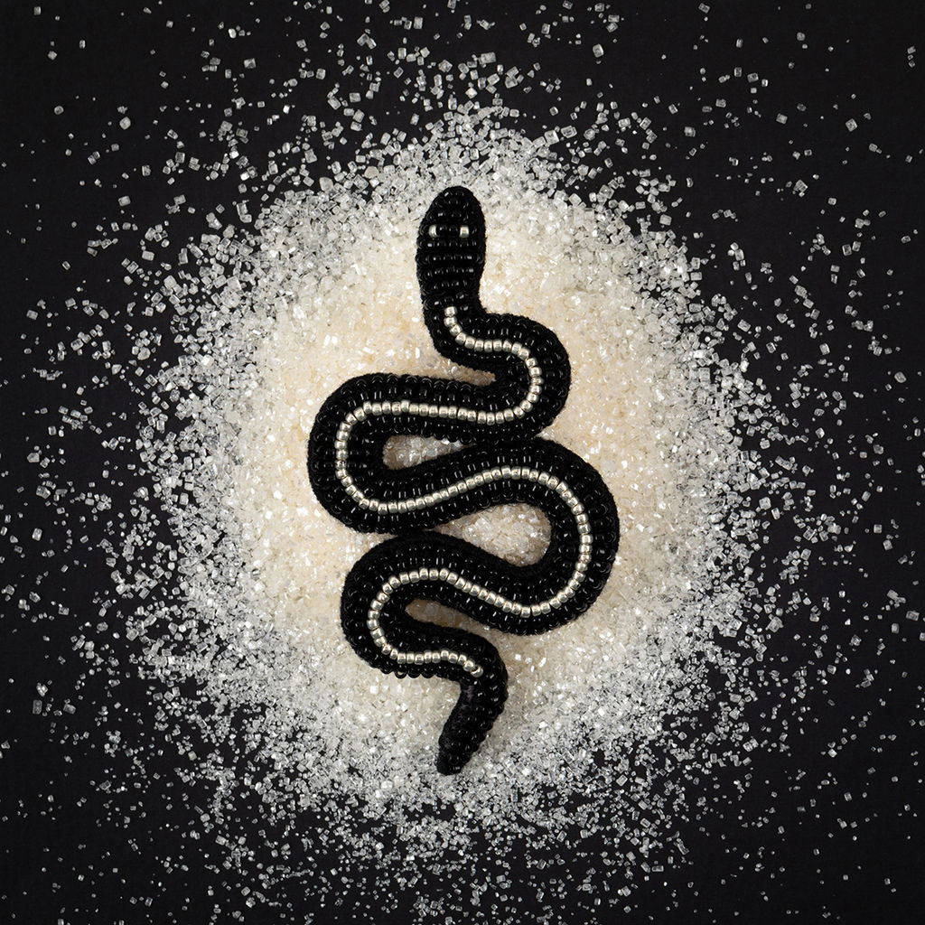 Klart набор для вышивания 10-521 Брошь. Черная змея 4 х 7.5 см
