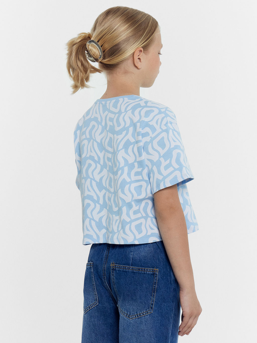 Футболка для девочек в голубом цвете с принтом - Mark formelle фото 4