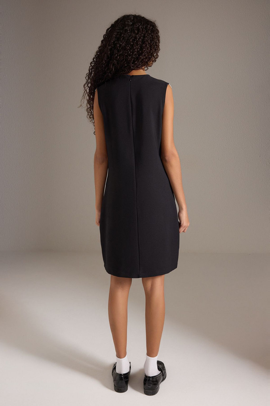 Siyah A Kesim Yaka Detayl? Mini Dokuma Elbise TWOSS25EL00627 - Trendyolmilla фото 4