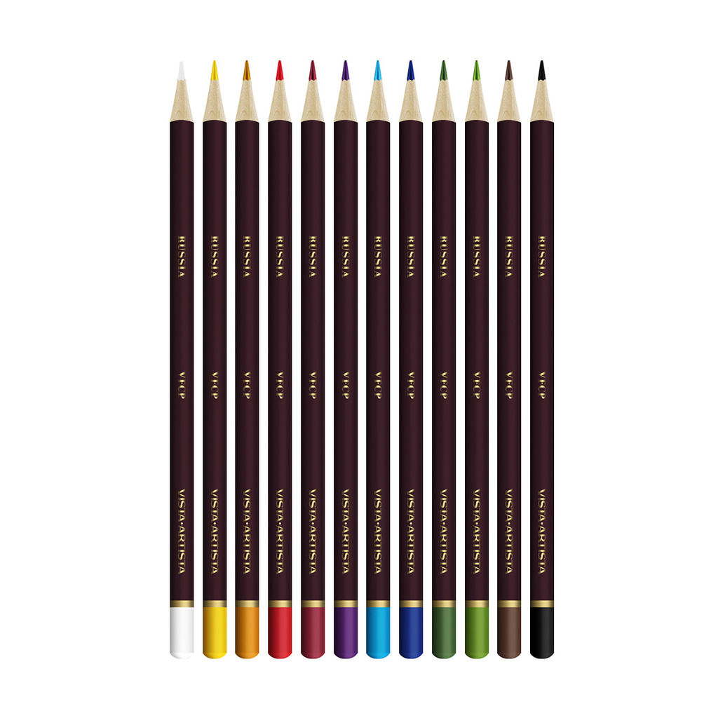 VISTA-ARTISTA Fine VFCP-12 Набор цветных карандашей заточенный 8 х 12 цв