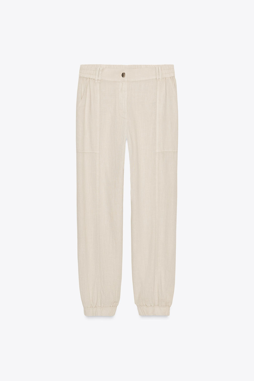 LINEN BLEND JOGGER TROUSERS - Zara фото 12