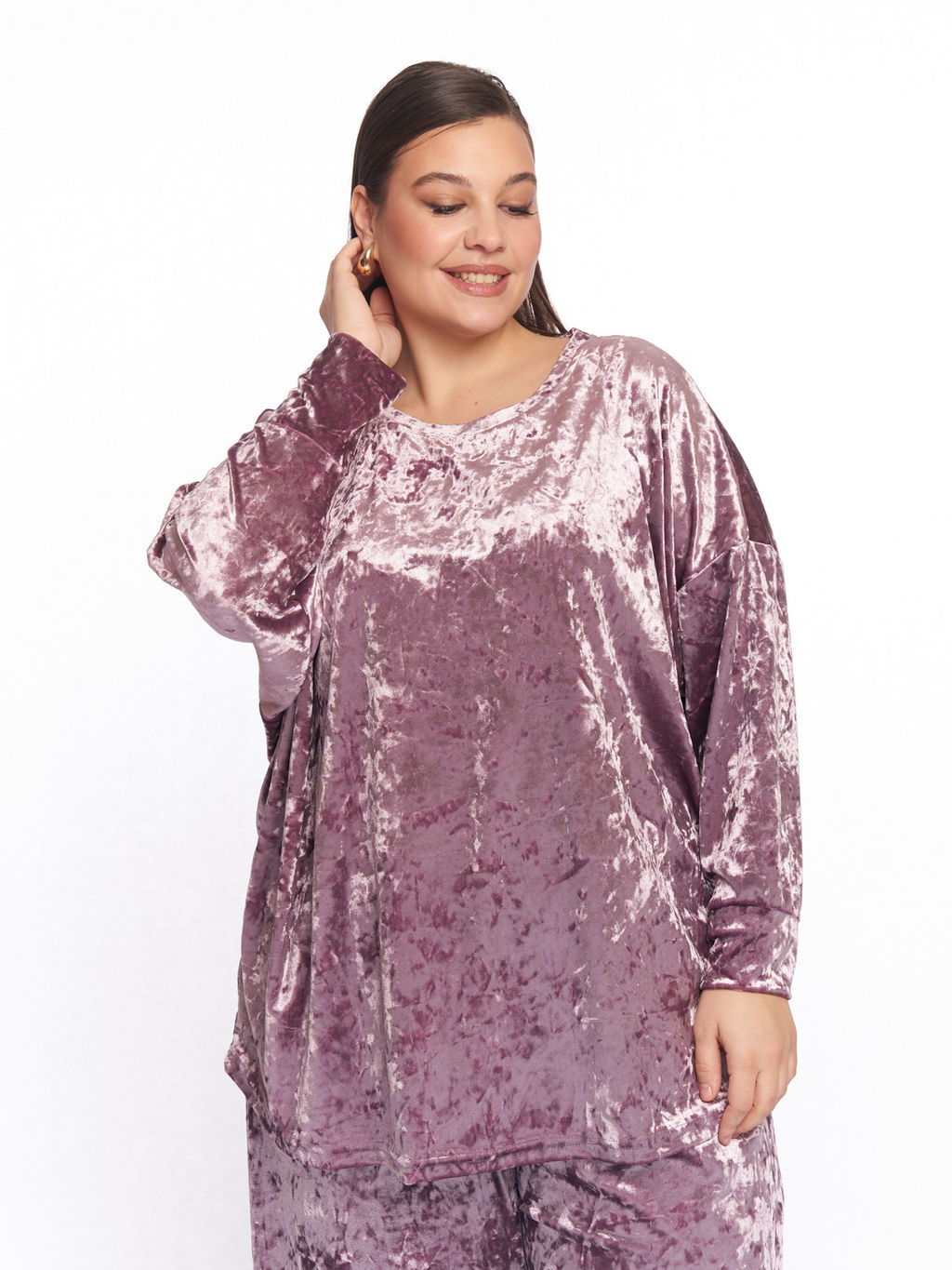 Бархатный костюм KO33511PUR39