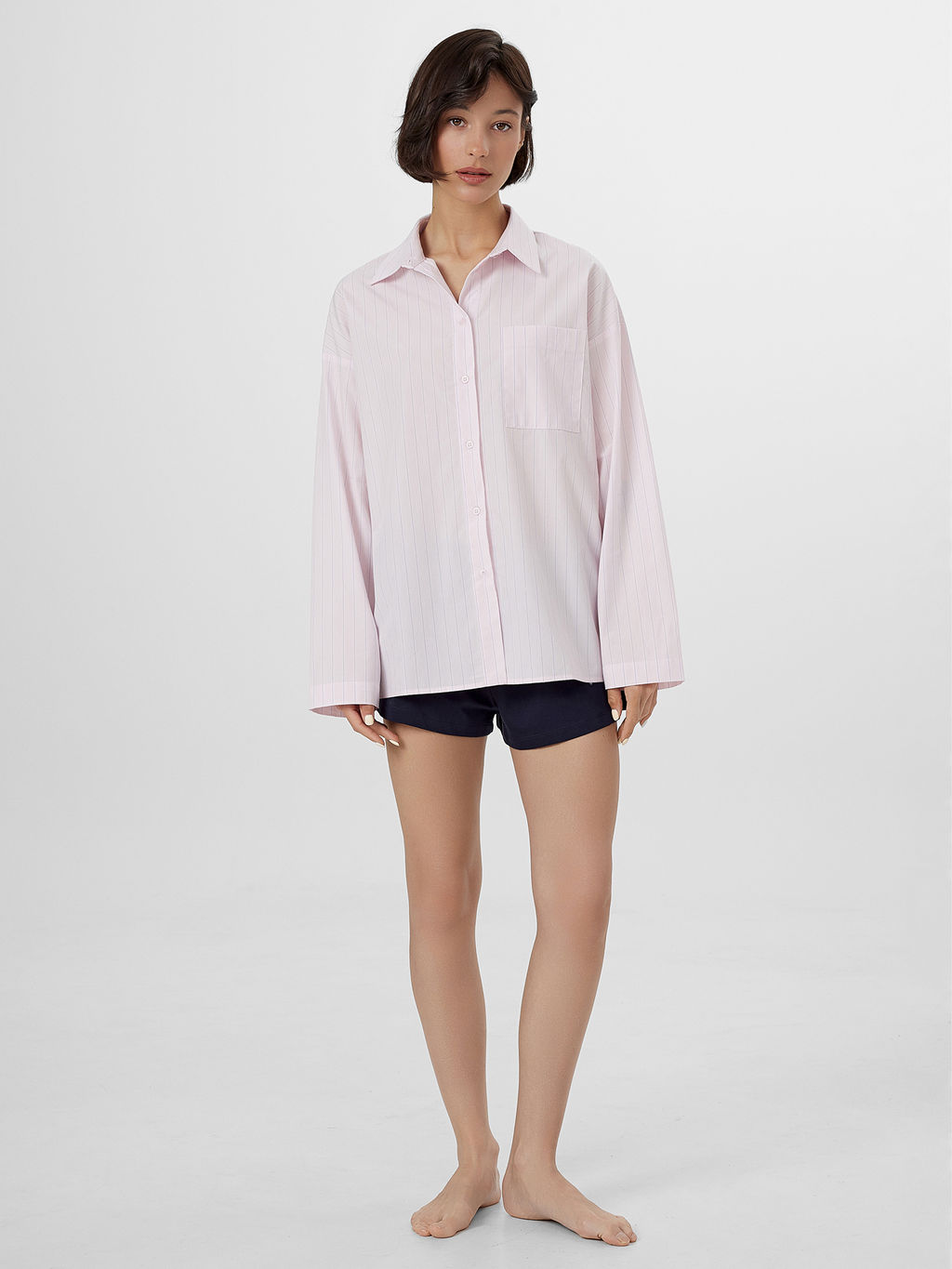 Рубашка женская розовая в полоску - Mark formelle фото 9