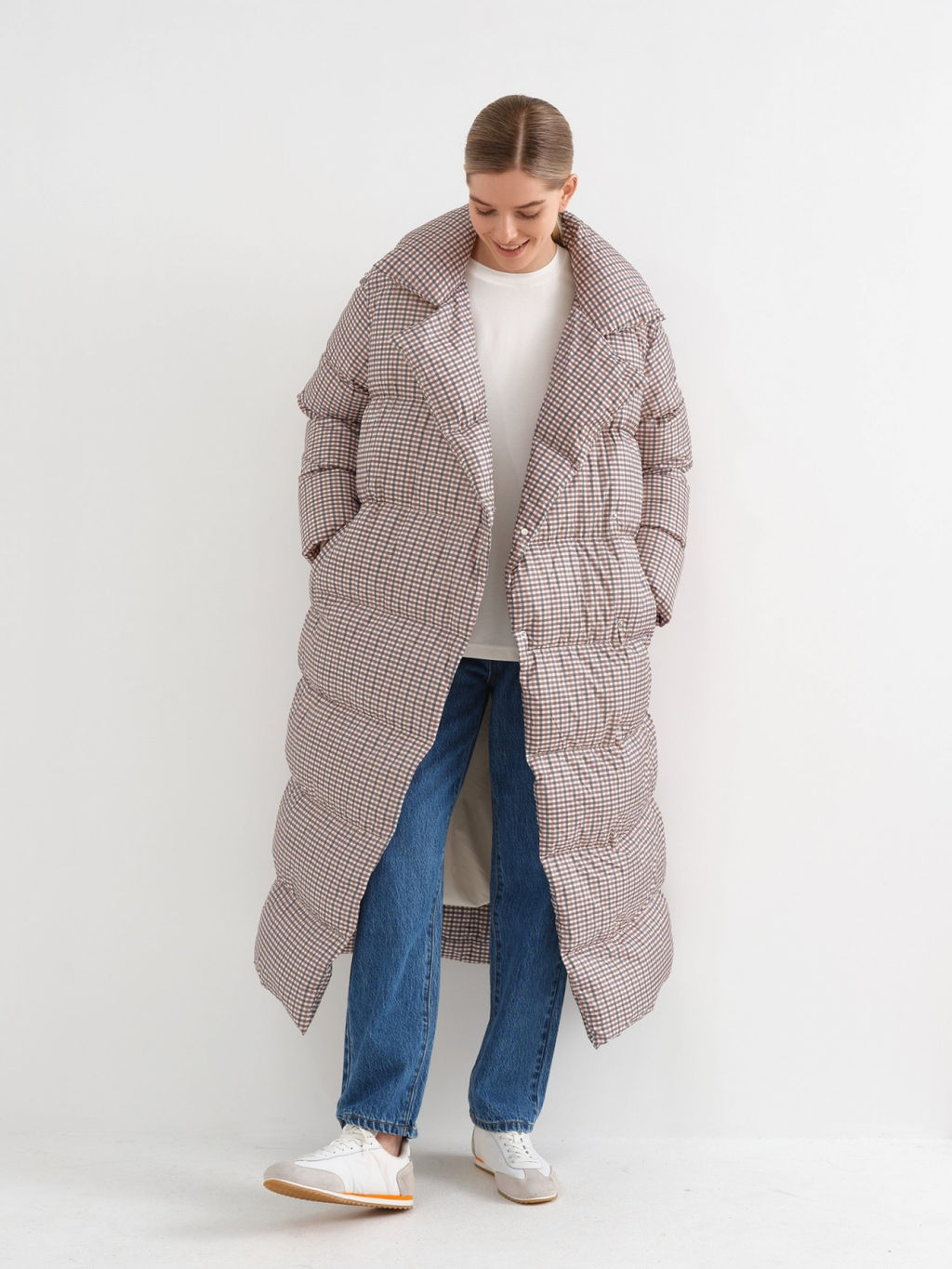 Conso/WDL 230502 - milk-nero Пуховое пальто  фото 4