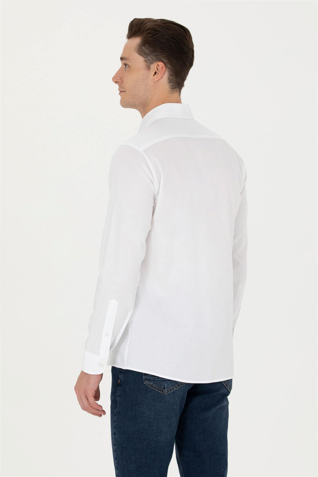 U. S. Polo Assn Мужская белая базовая рубашка с длинным рукавом - U.s. polo assn фото 5