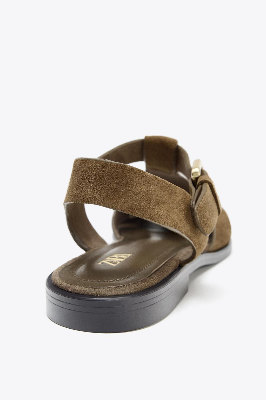 SPLIT SUEDE CAGE SANDALS - Zara фото 6