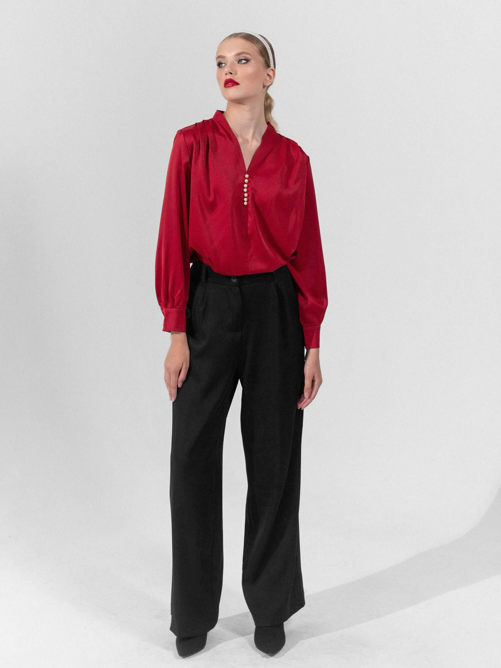 Блузка Пэги (красный) - Nadi bordo фото 2