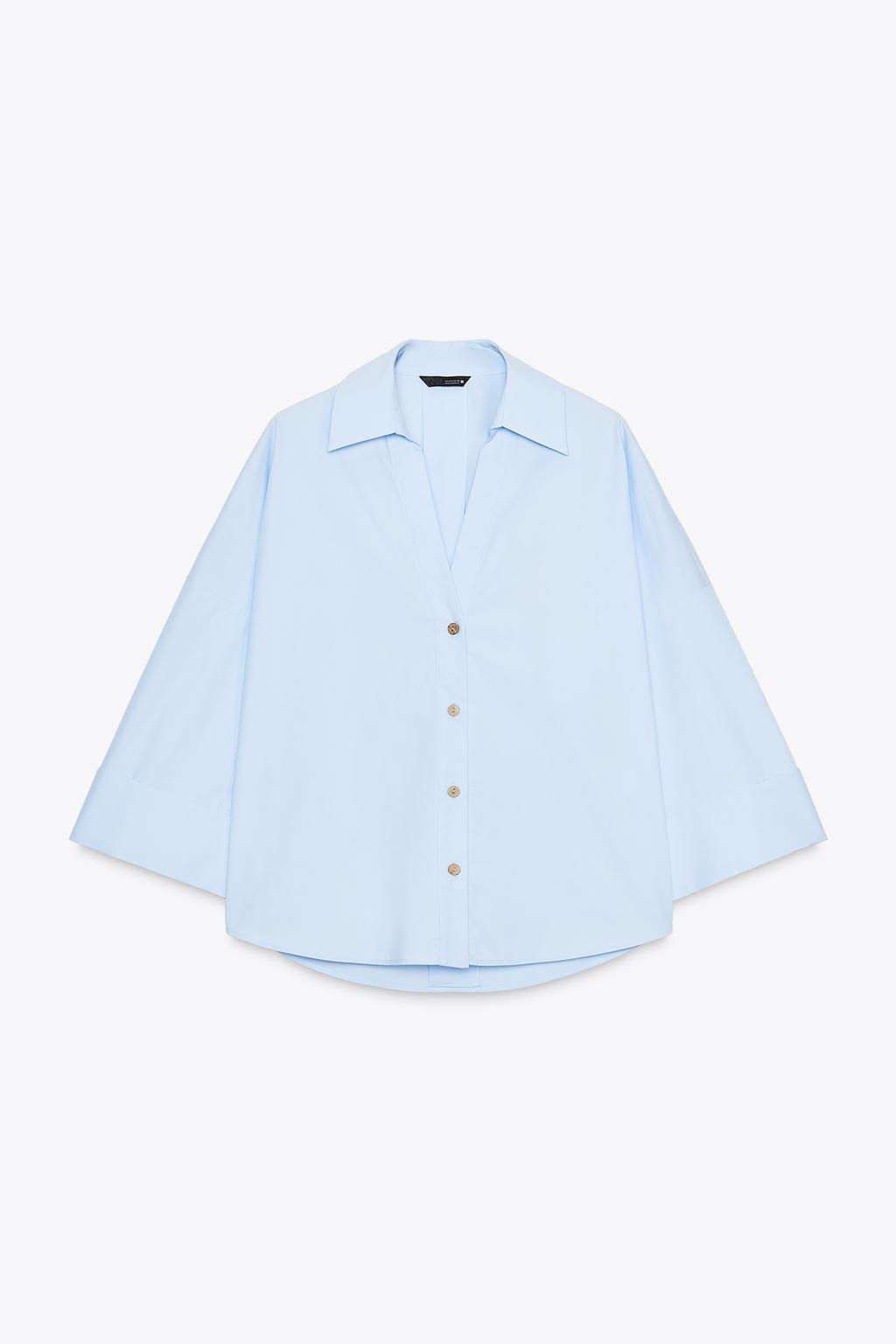 WIDE-SLEEVE POPLIN SHIRT - Zara фото 7
