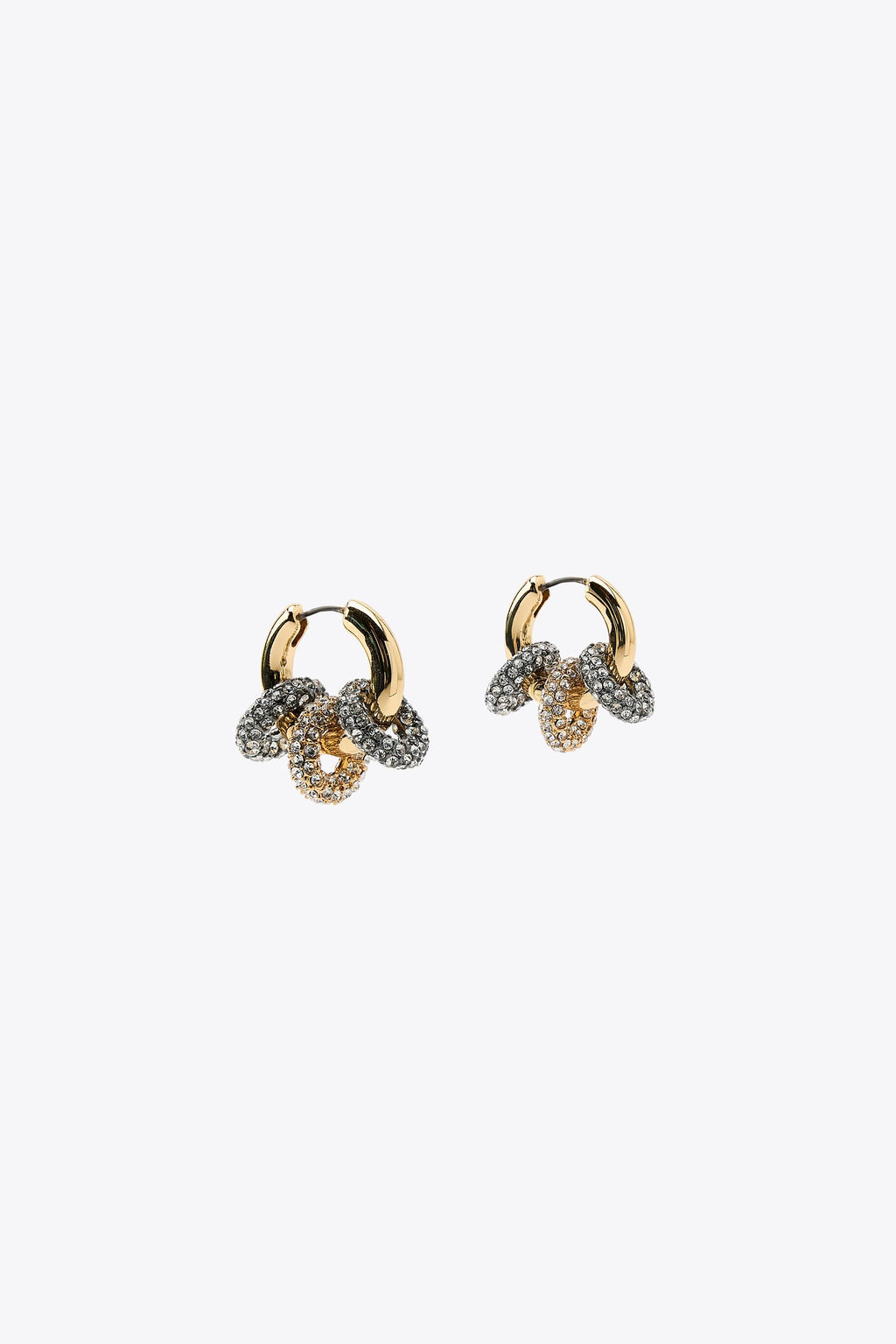 COMBINED GLITTER HOOP EARRINGS - Zara фото 3