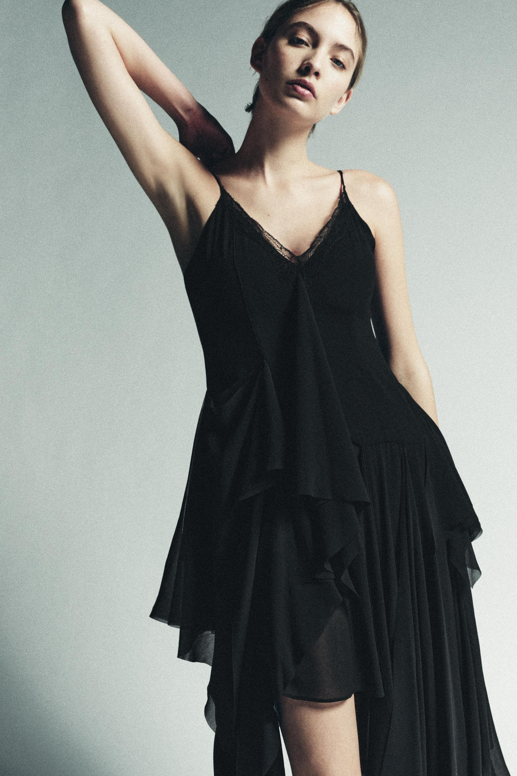 STRAPPY DRESS WITH LACE RUFFLES - Zara фото 9