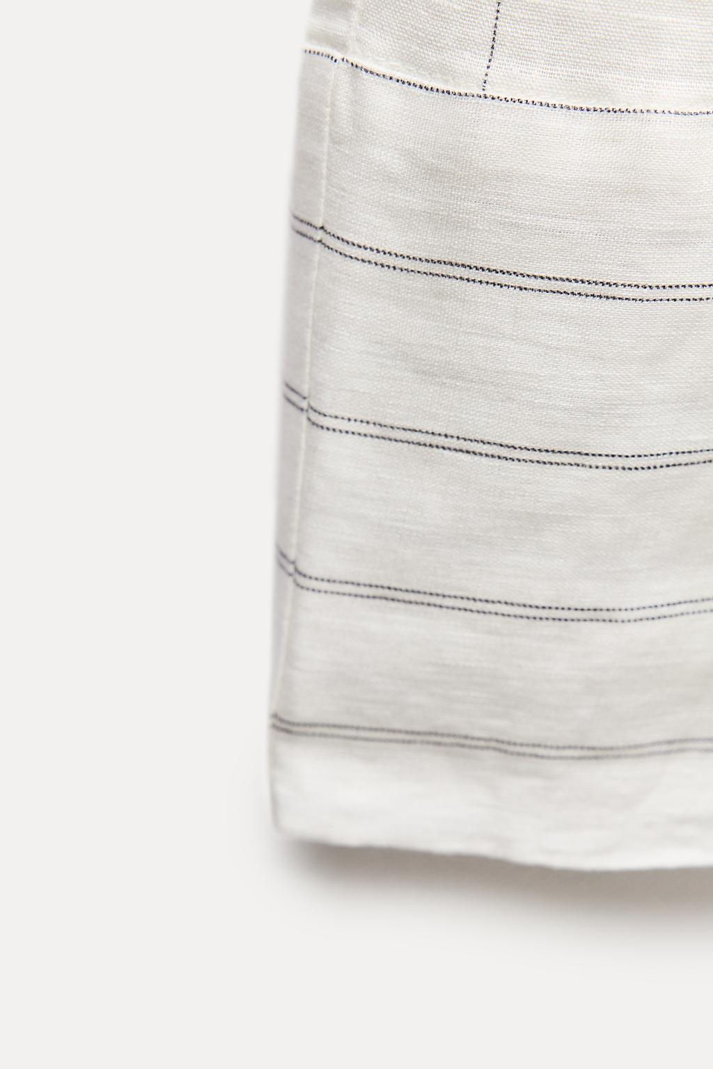STRIPED 100% LINEN TROUSERS - Zara фото 8
