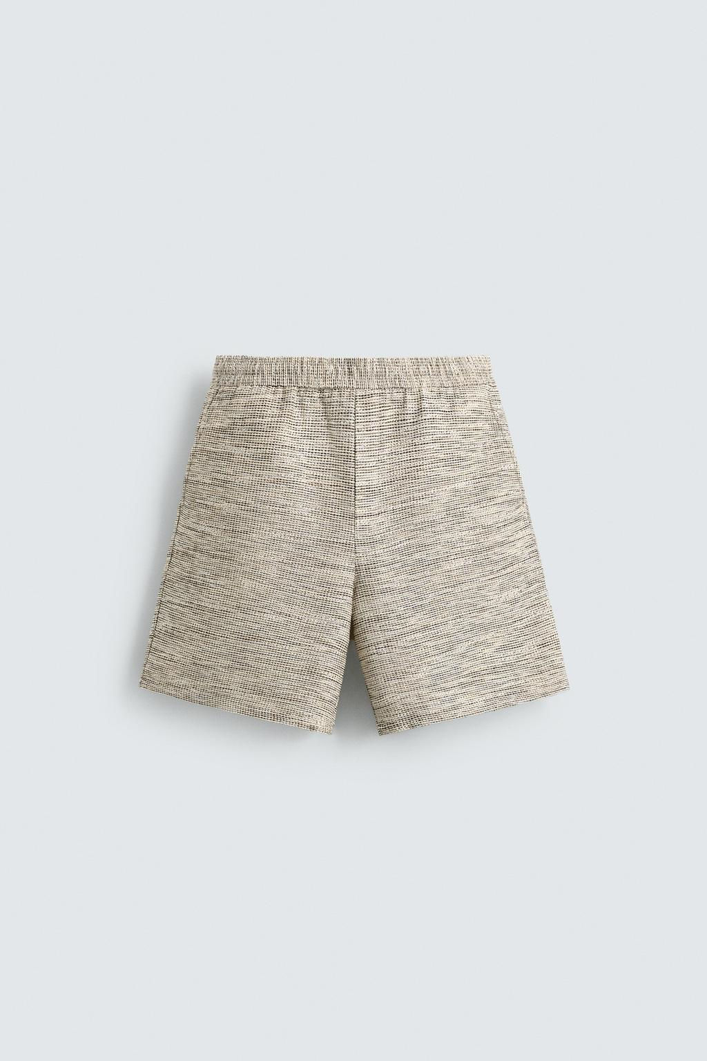 TEXTURED CONTRAST BERMUDA SHORTS - Zara фото 6
