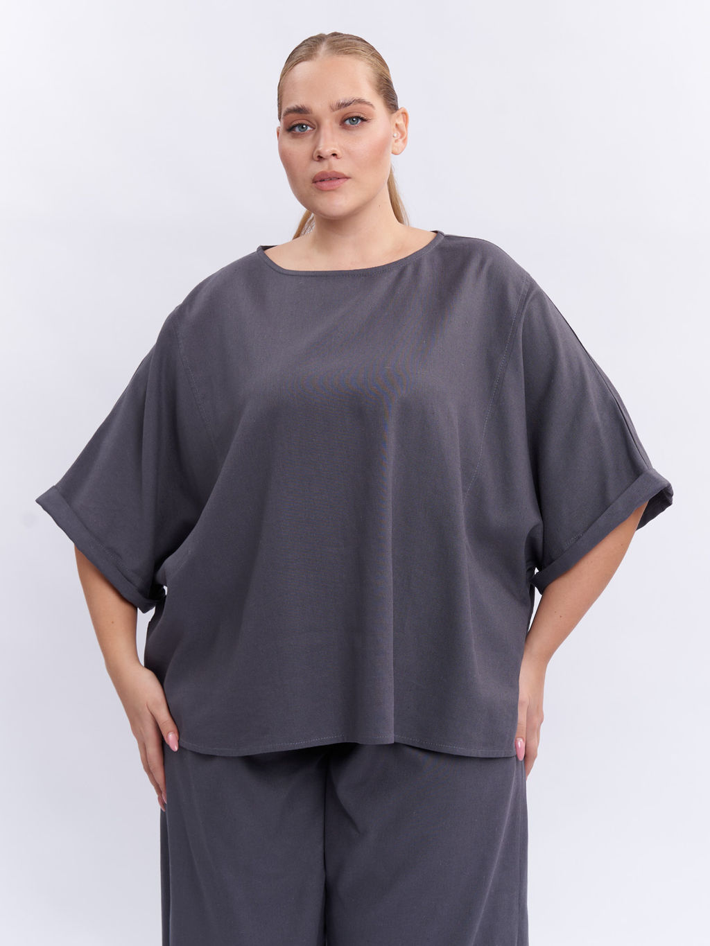 Блузка льняная TBL06252GRY23 - Артесса фото 7