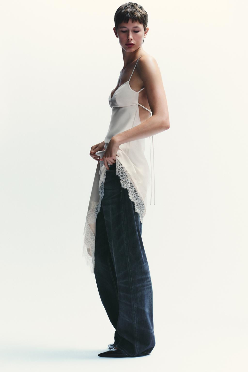 LACE SATIN DRESS - Zara фото 4