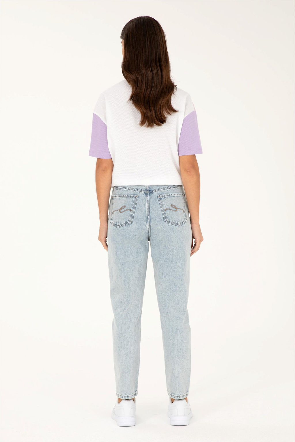 Брюки джинсовые женские U.S. Polo Assn голубые  фото 4