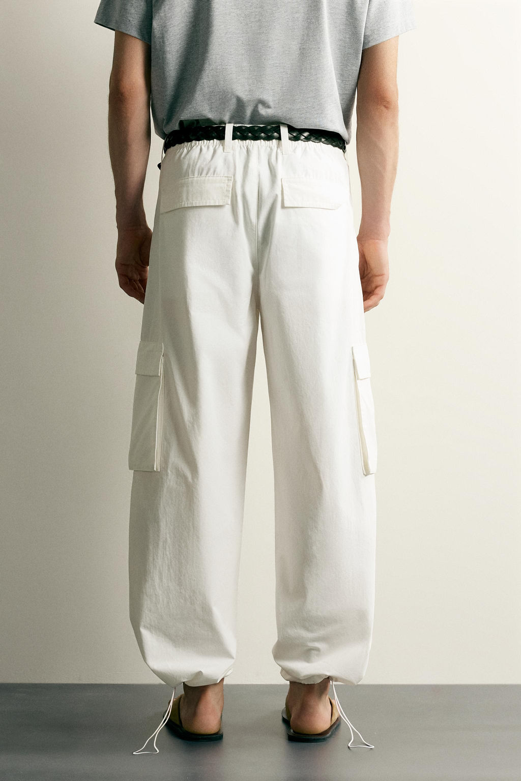 PANTAL?N JOGGER CARGO RELAXED FIT / Blanco - Zara фото 3