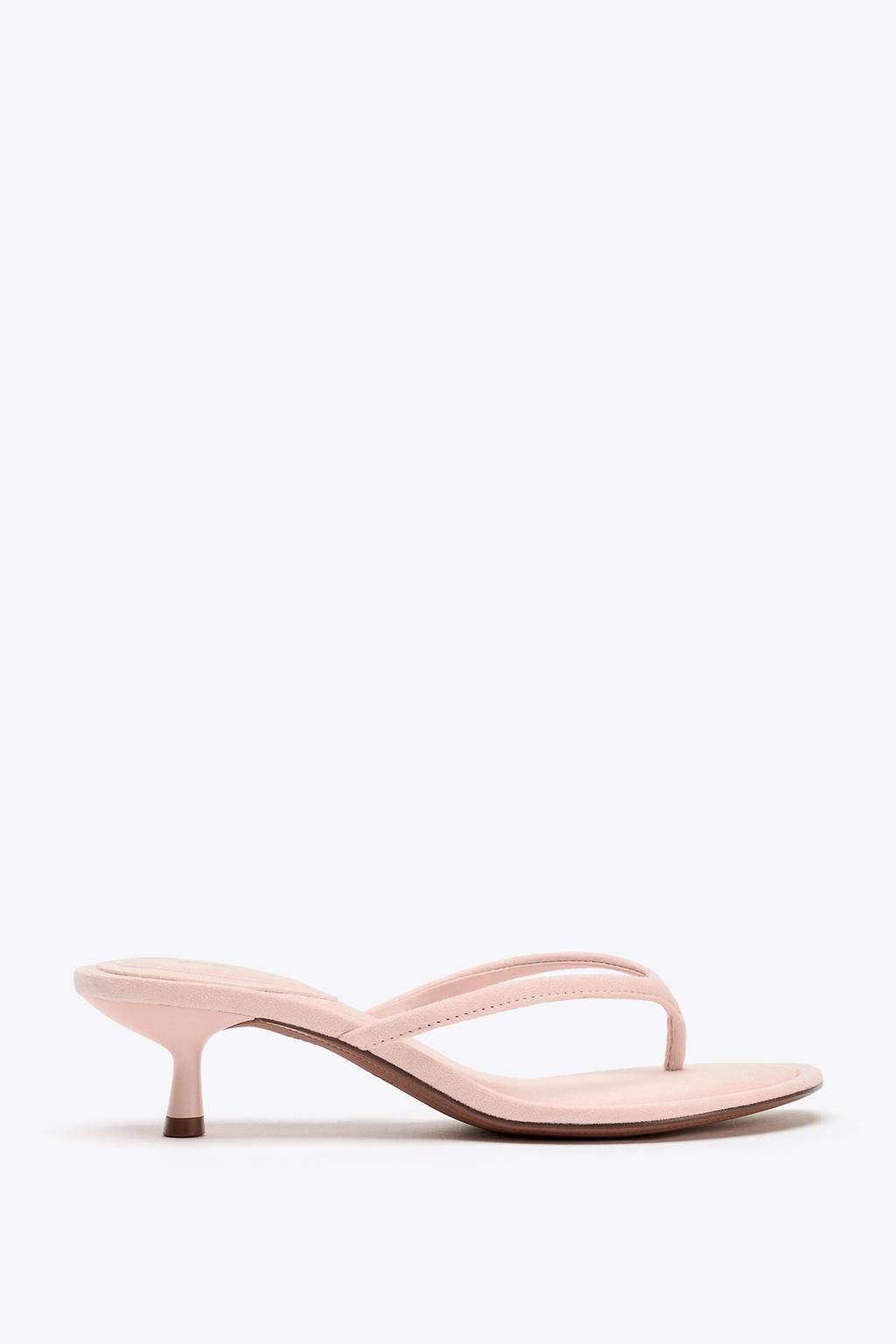SOFT-FINISH KITTEN HEEL SANDALS - Zara фото 2