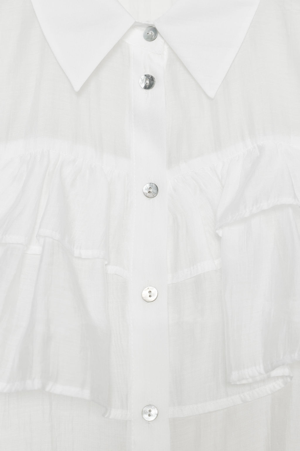 SEMI-SHEER TOP WITH RUFFLES - Zara фото 3