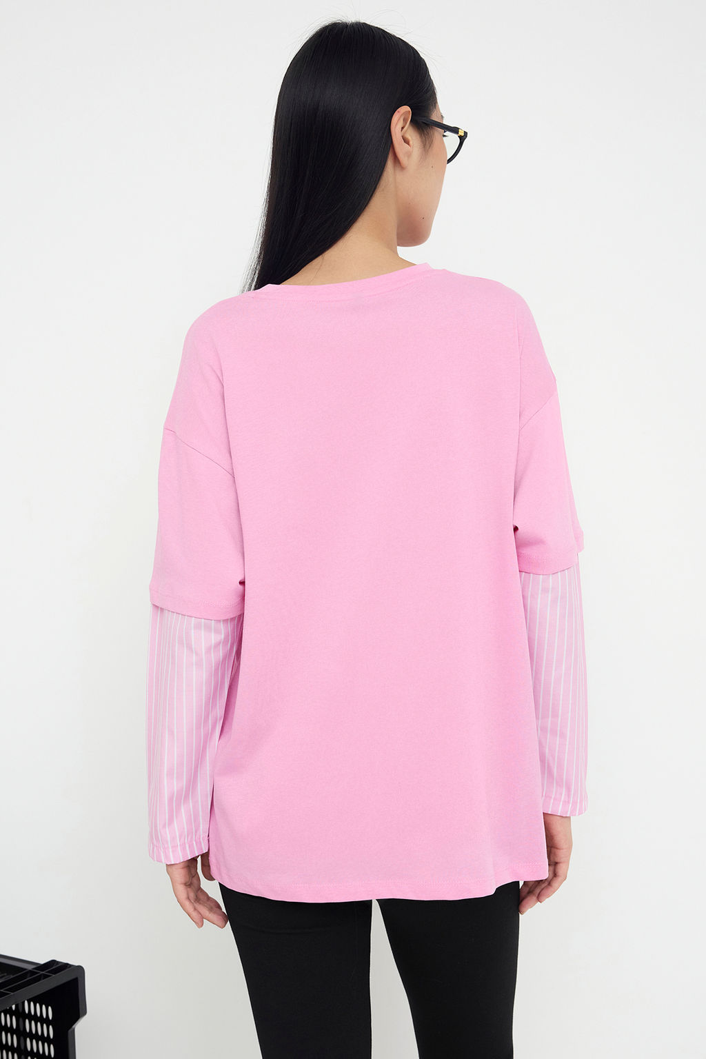 Teen Antrasit Dokuma Garni Detayl? Oversize/Genis Kal?p Uzun Kollu Orme T-Shirt TWOAW26TS00003 - Trendyolmilla фото 4