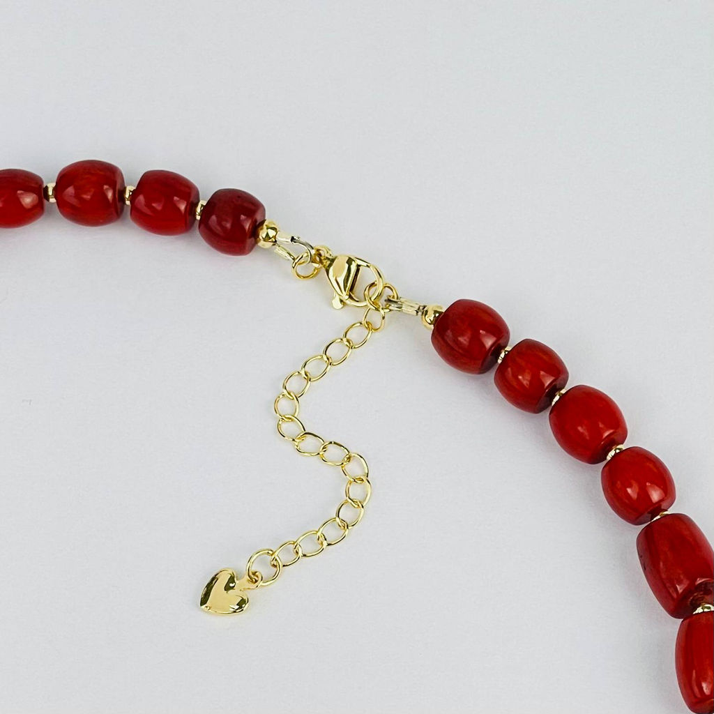 Колье из Коралла и Раухтопаза 40 см +