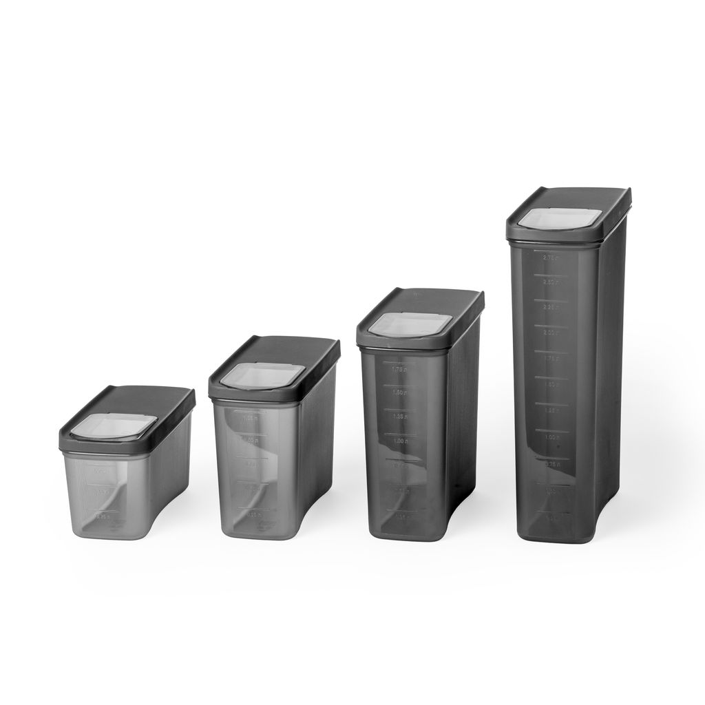 Цена за 2 шт. Емкость для сыпучих продуктов "Лайн" 1,5л (графитовый) М9004