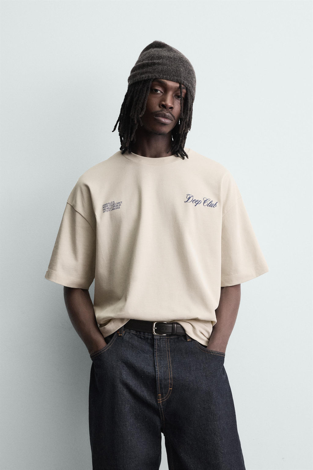 CAMISETA ESTAMPADO COMBINADO / Blanco roto