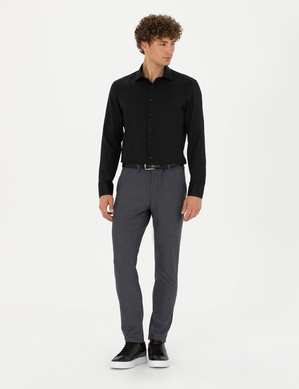 Siyah Slim Fit Uzun Kollu G_mlek