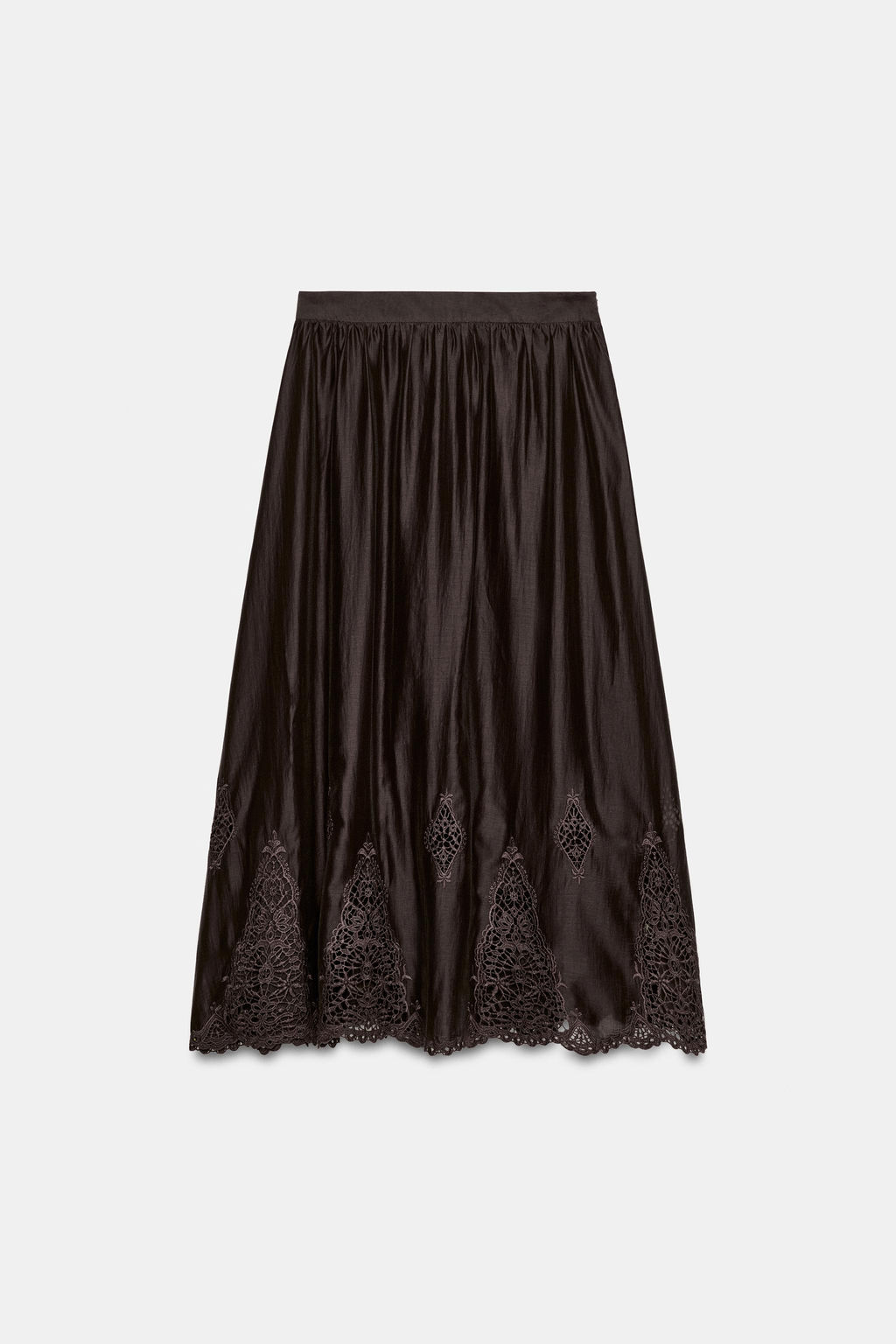 Юбка Zara миди объемная с вышивкой