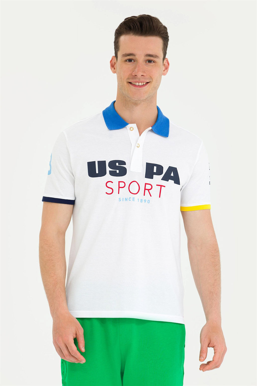 U. S. Polo Assn Мужская белая футболка с воротником-поло - U.s. polo assn фото 8