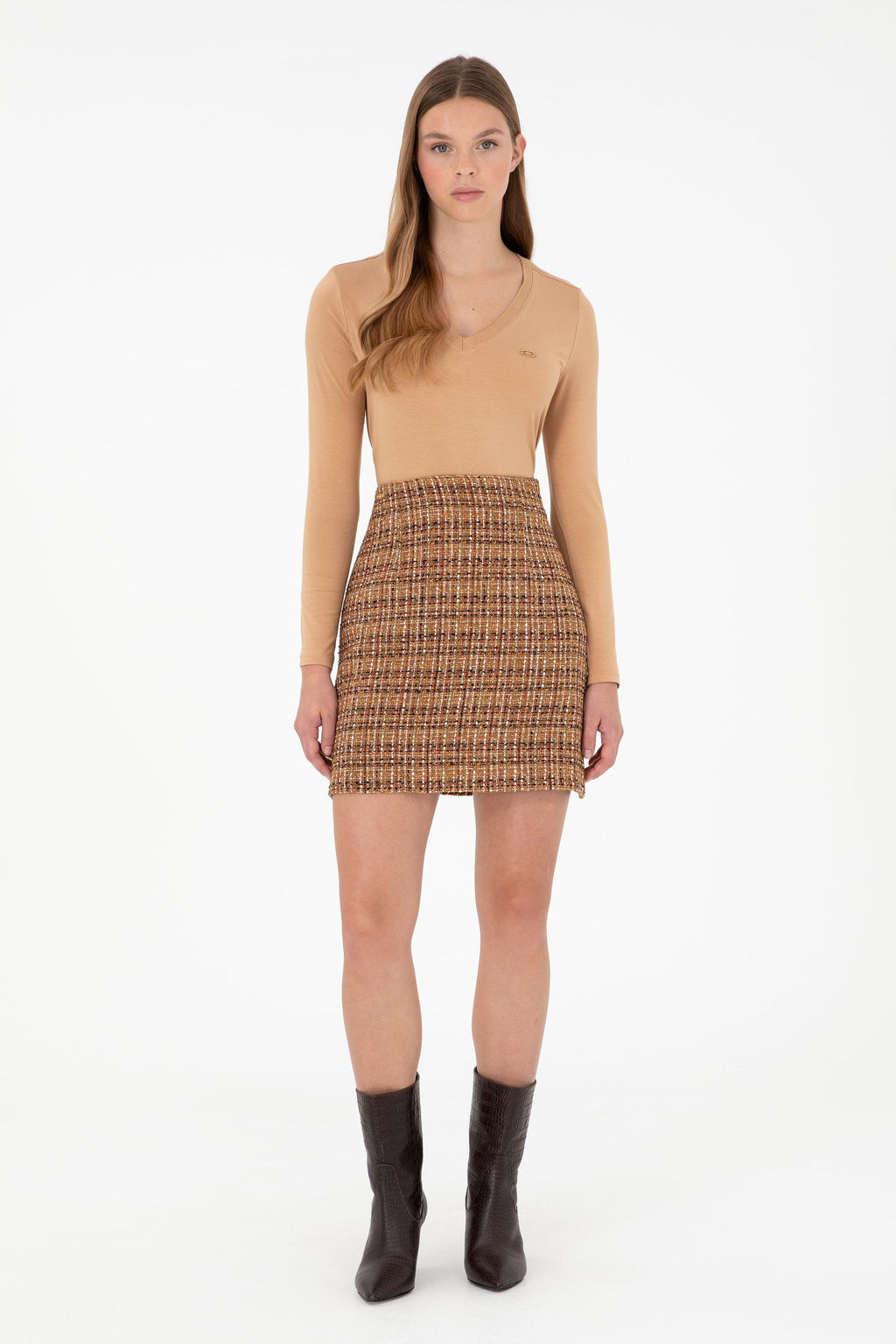 Женская тканая юбка кокосового цвета Неожиданная скидка в корзине - U.s. polo assn фото 3