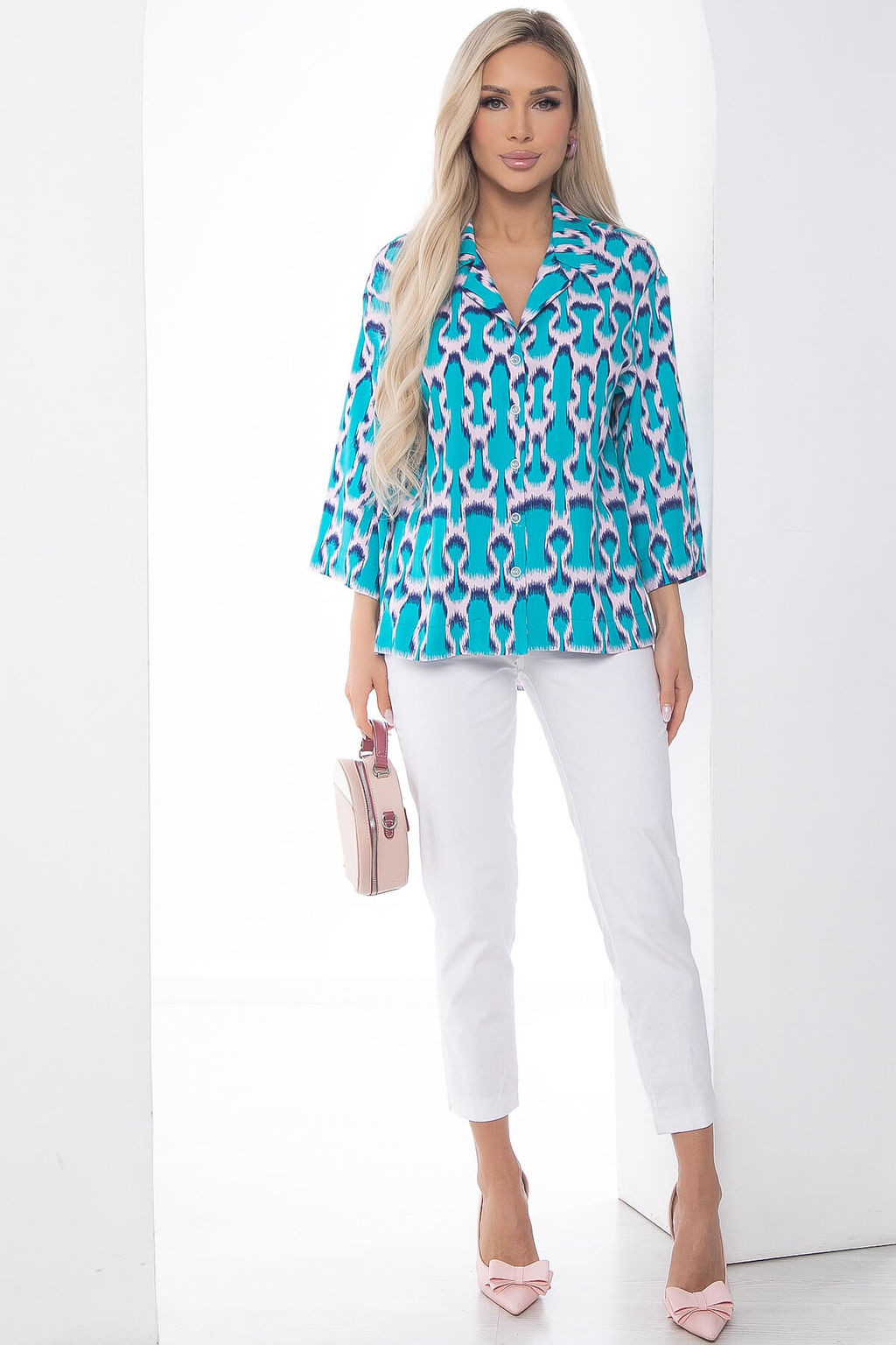 Рубашка Антария голубая Б10079 - Lt collection фото 14