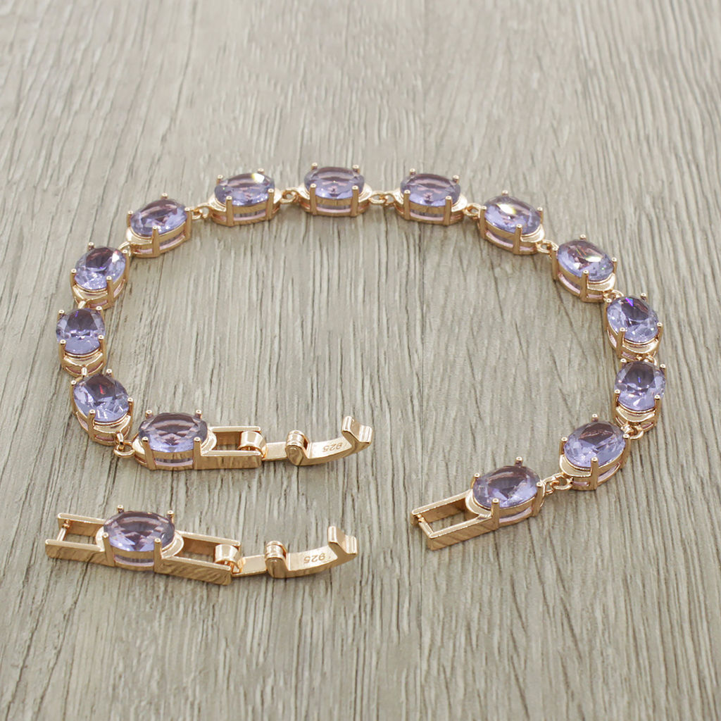 Александрит, браслет Джейни, покрытие под золото, длина 17,5см - Agat77 фото 3