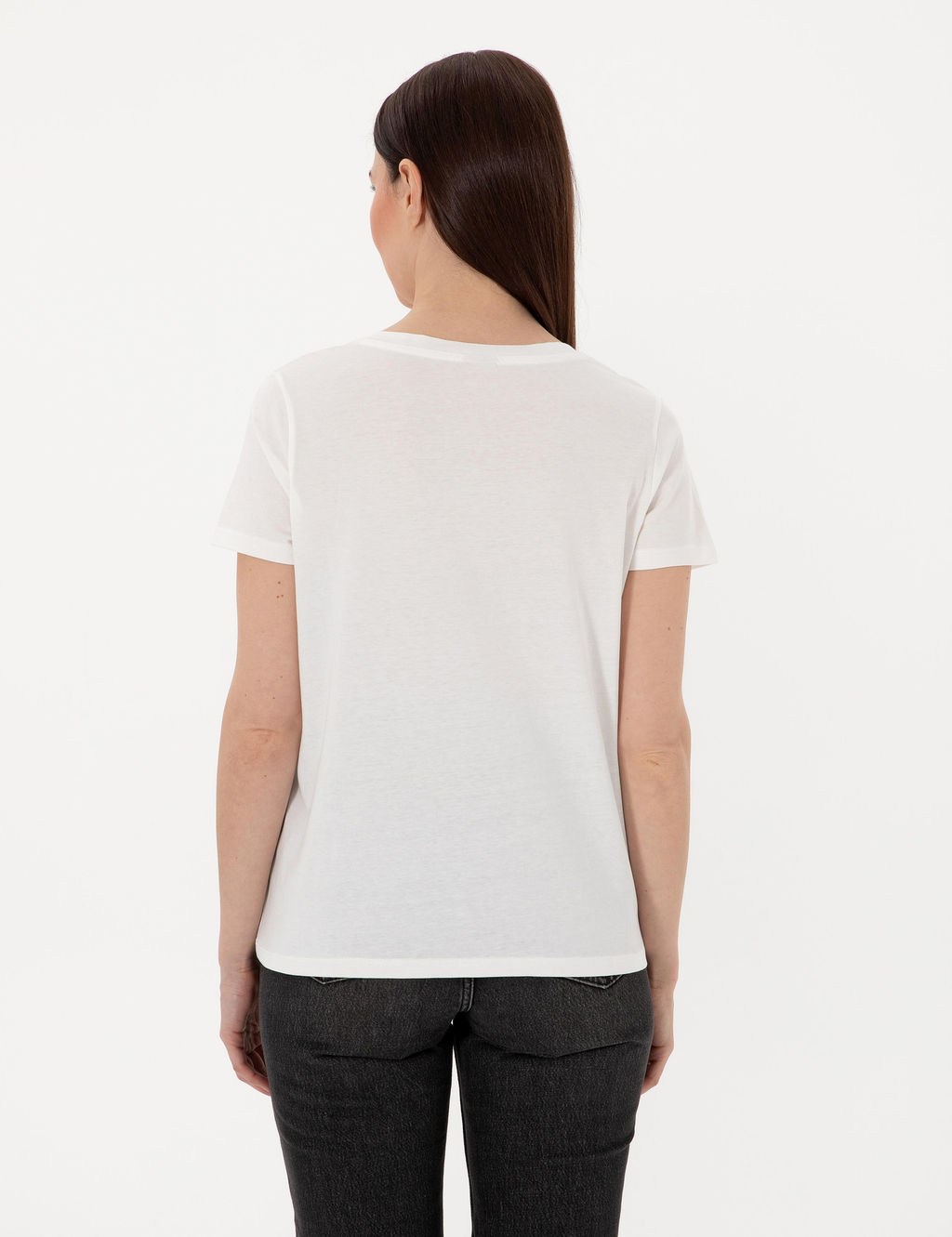 Beyaz Regular Fit V Yaka Basic Ti__rt - Pierre cardin фото 5