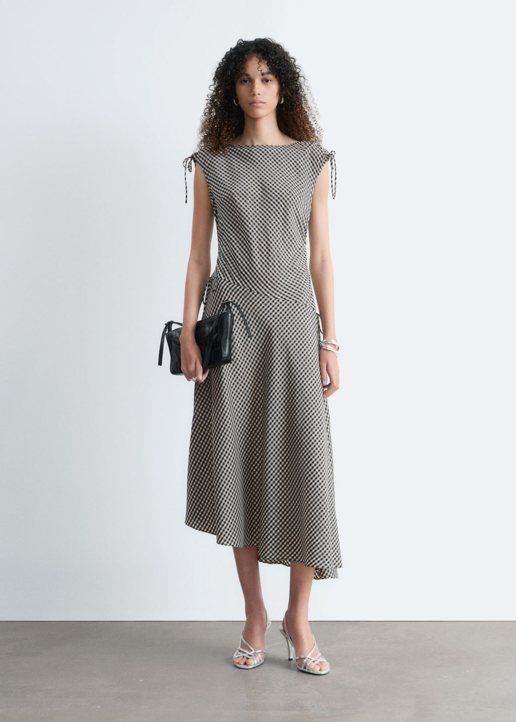 Vestido midi drapeado asim?trico - H&m фото 5