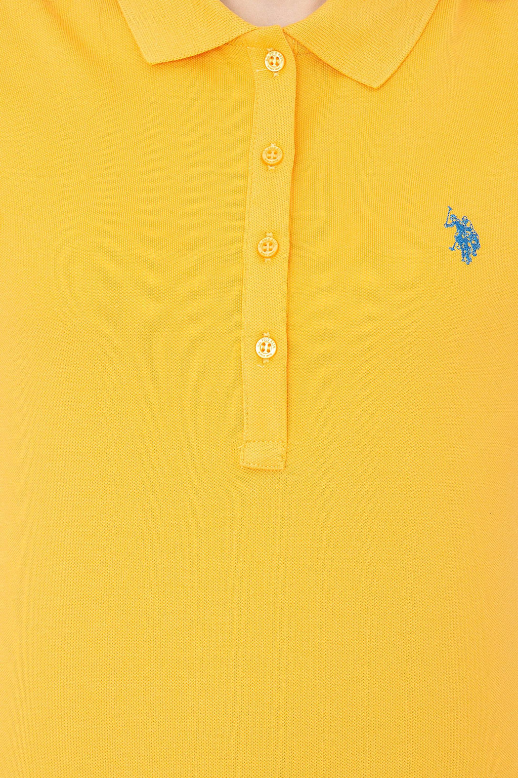 Женская желтая базовая футболка с воротником-поло Неожиданная скидка в корзине - U.s. polo assn фото 6