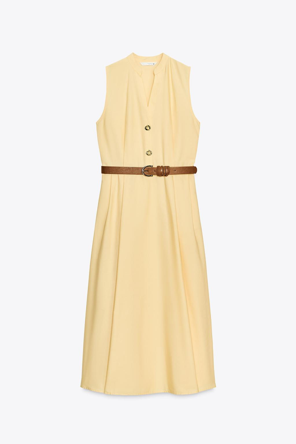 POPLIN MIDI DRESS WITH BELT - Zara фото 8