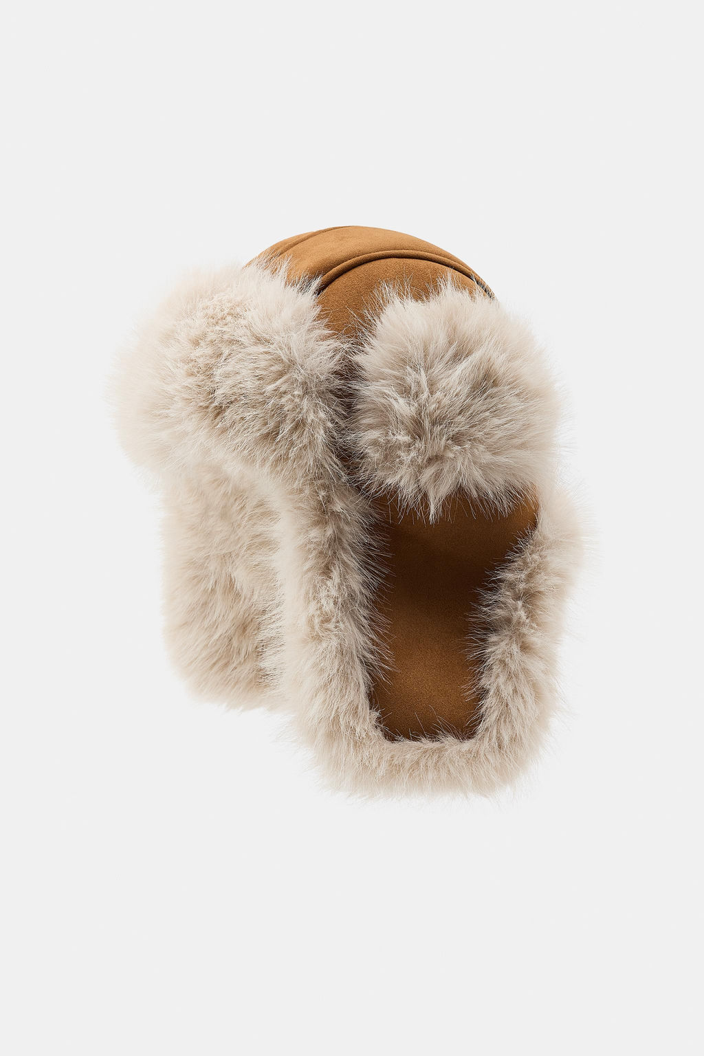 FAUX SUEDE AND FAUX FUR AVIATOR HAT - Zara фото 3