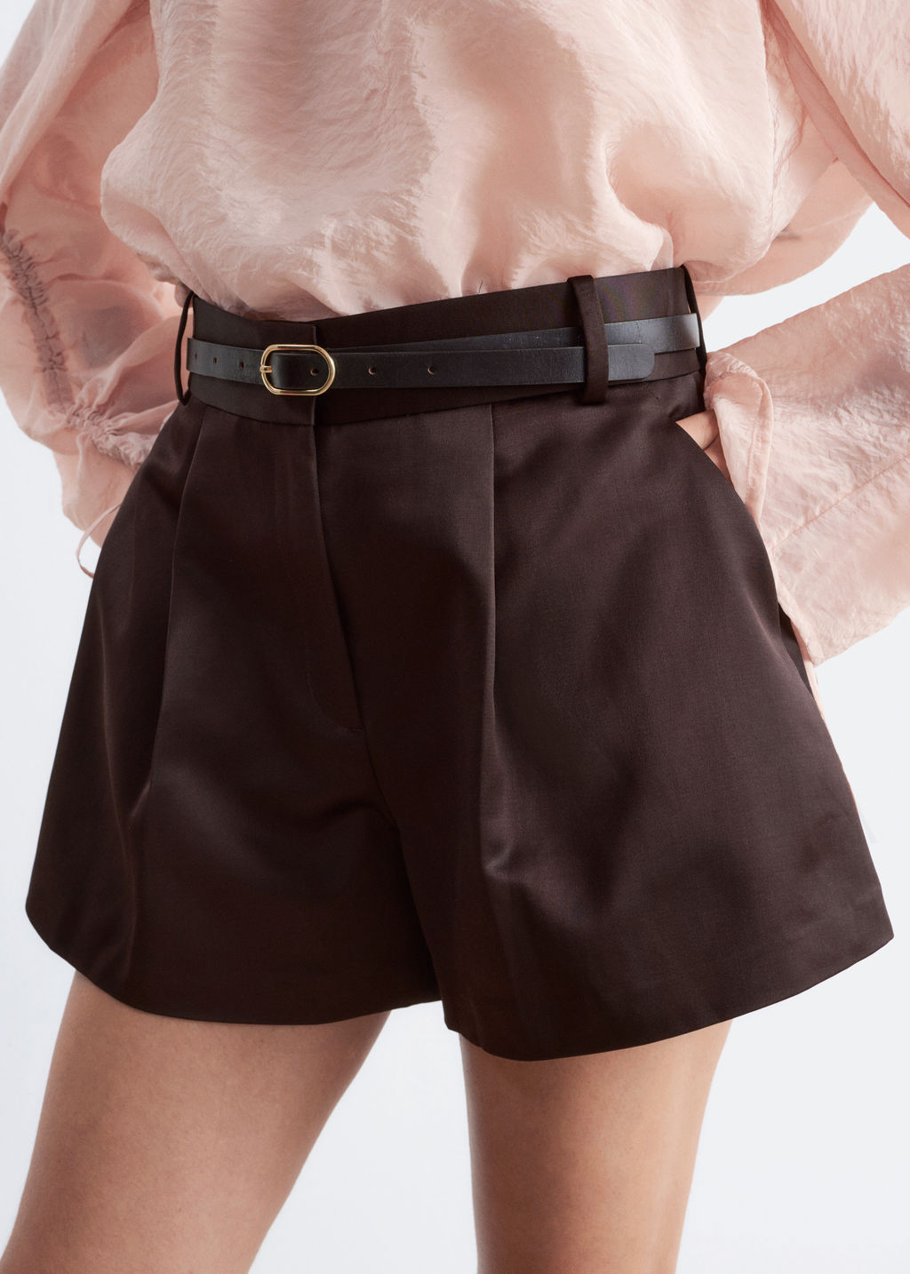 Pantalones cortos de sat?n y silueta acampanada - H&m фото 3