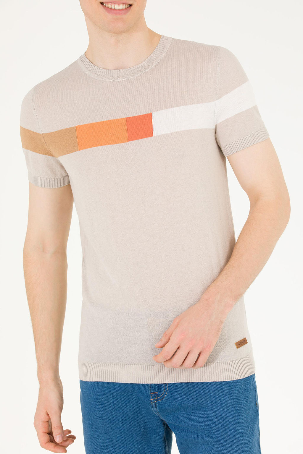 U. S. Polo Assn Мужской трикотажный свитер с круглым вырезом и камнями - U.s. polo assn фото 6